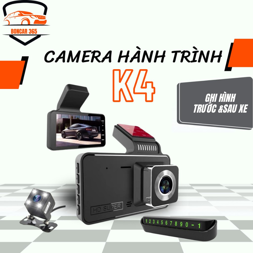 Camera Hành Trình Ô Tô K4 Wifi BONCAR365 Full HD, Có Kết Nối Điện Thoại, Quay Đêm Rõ Nét - Bảo Hành 1 Năm