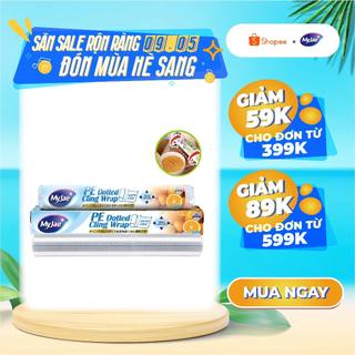 Màng bọc thực phẩm PE 50M MyJae, dạng xé chấm đứt ,co giãn tốt, bảo quản thực phẩm