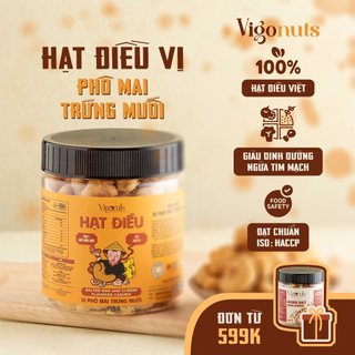 Hạt điều nguyên hạt VIGONUTS vị phô mai trứng muối ít béo thơm ngậy giàu dinh dưỡng ăn vặt ăn kiêng tốt cho sức khỏe