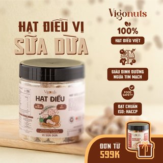 Hạt điều vị sữa dừa VIGONUTS thơm sữa béo ngậy ăn vặt hỗ trợ ăn kiêng