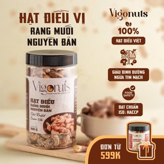 Hạt điều rang muối Vigonuts nguyên hạt size lớn Việt Nam bồi bổ sức khoẻ giàu dinh dưỡng 500gr
