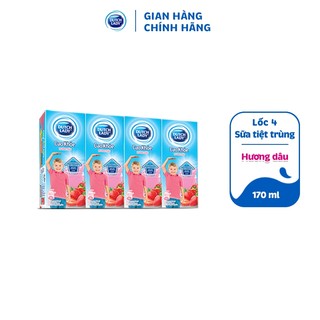 Lốc sữa tiệt trùng Dutch Lady Cao Khỏe hương dâu 4x170ml