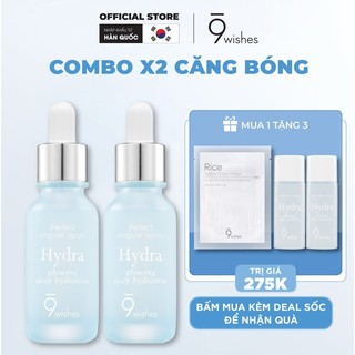  Combo x2Tinh chất dưỡng ẩm 9 Wishes Hydra Skin Ampule II 30ml