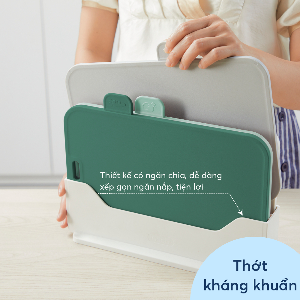 Bộ thớt đa năng Yoko - Chính hãng inochi - Có hộp bảo vệ, giúp thớt kho ráo