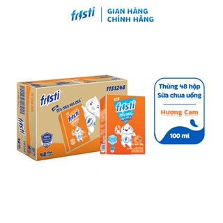 Thùng 48 Hộp Thức Uống Từ Sữa Chua Lên Men Tự Nhiên Fristi Vị Cam Sữa (48x100ml)