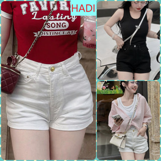 [SONL1561] QUẦN SHORT JEANS ĐÙI NỮ LƯNG CAO CO GIÃN MÀU TRẮNG ĐEN LAI CUỐN MÁT MẺ SIÊU HOT HIT TÔN DÁNG