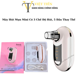 Máy hút mụn beauty mini cầm tay i máy tích điện siêu khỏe, 3 chế độ hút, 5 đầu thay thế dùng hút mụn đầu đen mụn cám.