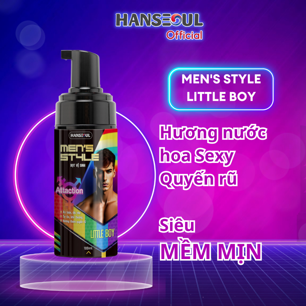Combo Dung Dịch Vệ Sinh Nam Men’s Style Dạng Bọt Sạch Thơm Kháng Khuẩn Kéo Dài Cuộc Yêu Hanseoul 100ml