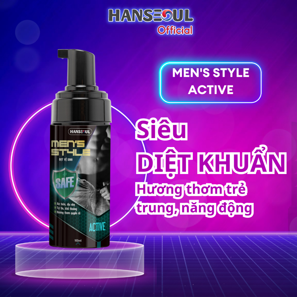 Combo Dung Dịch Vệ Sinh Nam Men’s Style Dạng Bọt Sạch Thơm Kháng Khuẩn Kéo Dài Cuộc Yêu Hanseoul 100ml