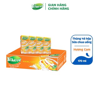 Thùng 48 Hộp Sữa Chua Lên Men Tự Nhiên Yomost Vị Cam (170ml/Hộp)