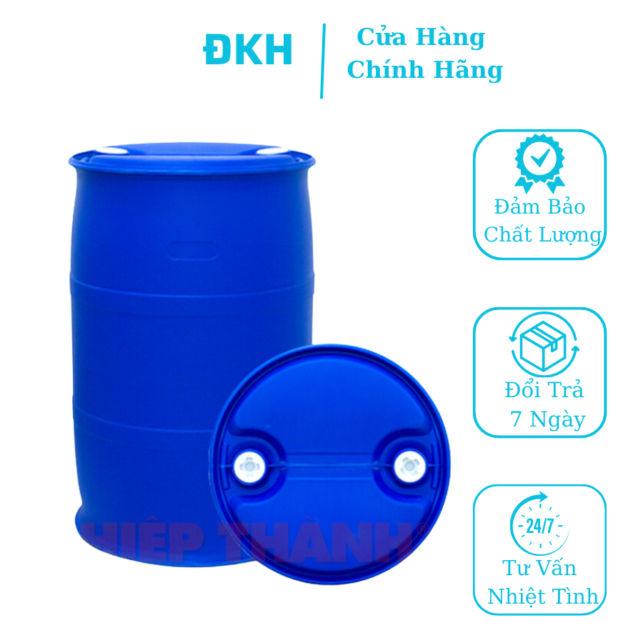 Thùng phuy nhựa 220l - 2 nắp nhỏ Hiệp Thành