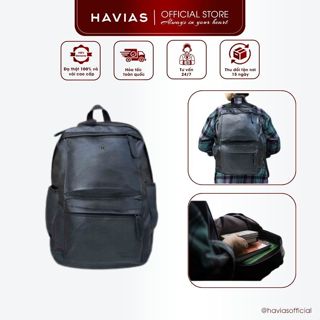 SEC HAVIAS balo chống trộm da bò Nappa thật cao cấp 100%