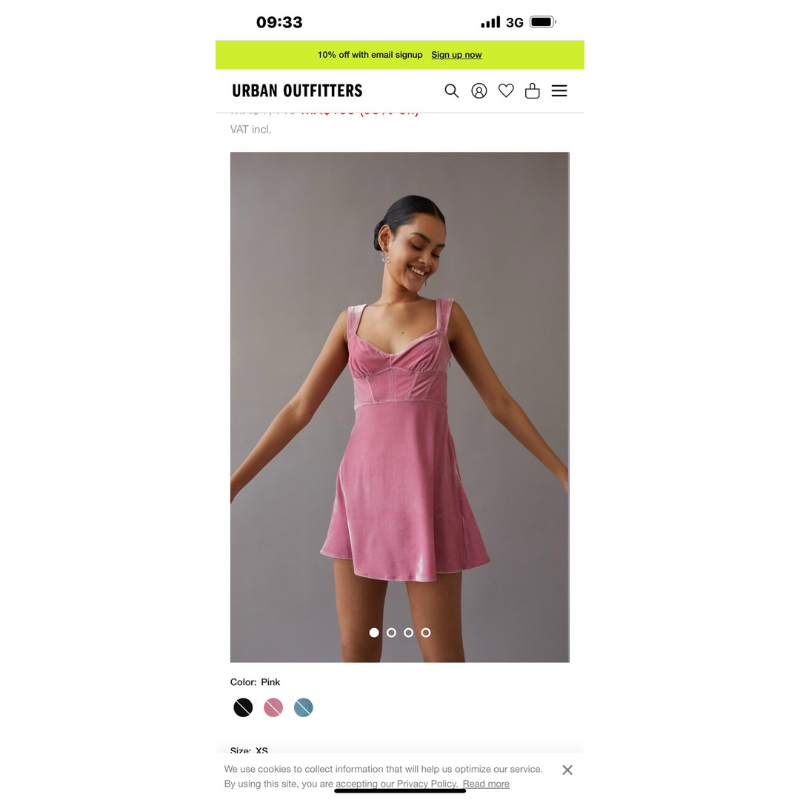 Đầm nhung Urban outfitters dư xịn