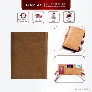 NOTE HAVIAS ví gấp mini da bò Vachetta nhập khẩu thật 100%