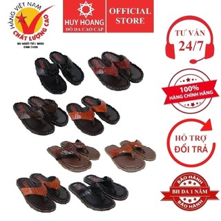 Dép nam da cá sấu nhiều loại màu đen, nâu đỏ, vàng bò, nâu đất HP7229-36