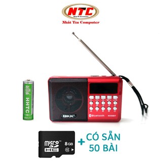 Loa đài fm bluetooth bkk kk50bt có khe thẻ nhớ/ usb/ tai nghe/ đèn pin - pin sạc 18650