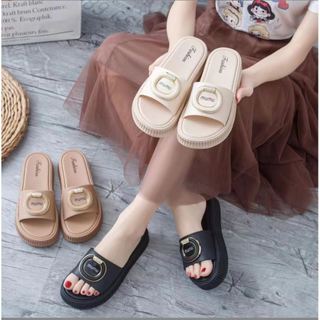 Dép quai ngang mumu độn đế bánh mì 4cm siêu nhẹ