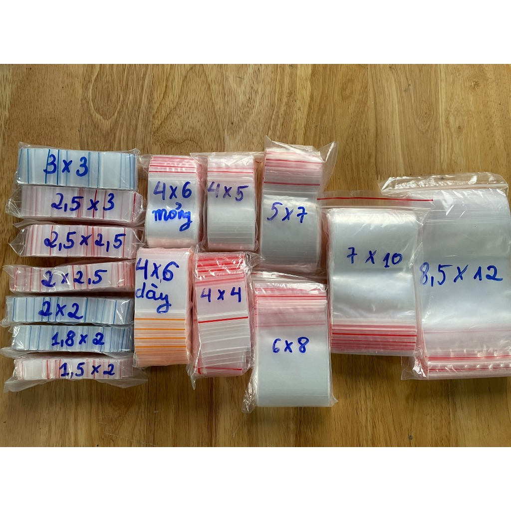 Túi zip nhỏ các size , loại dày, túi zip mini