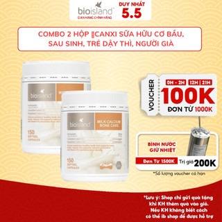Combo 2 hộp viên sữa bổ sung canxi Bio Island Milk Calcium Bone Care hỗ trợ sự phát triển hệ xương 150 viên
