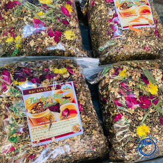  Trà sơn mật hồng sâm sapa loại 1 1kg mix hoa nhài cỏ ngọt hoa cúc vàng cánh hoa hồng. Trà sâm mật sam hồng thượng hạng 