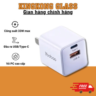 Củ sạc nhanh 2 cổng D33W/QC30W Yoobao YAD-C010A , Cổng USB-A sạc nhanh QC 30W (Max), Thiết kế mini nhỏ gọn