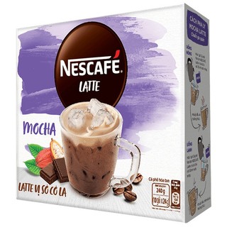 Combo Nescafé Latte sữa hạt vị hạt phỉ/ Sô cô la (10 gói lẻ x 24g)