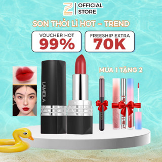   MUA 1 ĐƯỢC 3  Son kem lì HOT TREND sang chảnh mềm mịn đỏ tươi đỏ gạch set makeup môi ZENTOP 