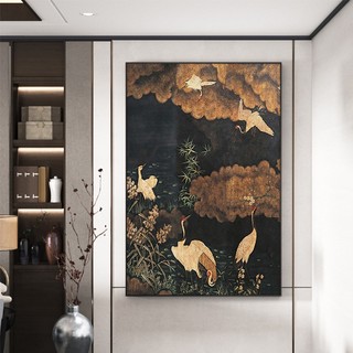  Tranh Tùng hạc diên niên tranh phong thủy treo phòng khách tranh phòng làm việc tranh canvas treo tường Printek 