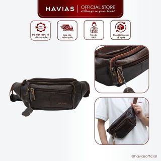 Túi bao tử da bò đeo chéo & bụng bumbag havias