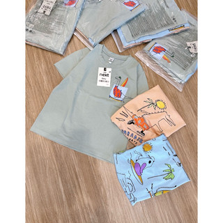 Set 3 áo cộc khủng long mặc quần bé trai