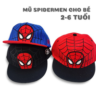 Nón cho bé trai 2 đến 5 tuổi 1989KIDS Mũ cho bé trai vòm đầu 52cm hình in siêu nhân spidermen vành rộng chống nắng tốt