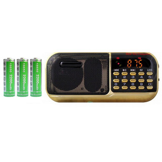 Loa đa năng đài fm bkk k39 có 2 khe gắn thẻ nhớ và đèn pin chiếu sáng - pin khủng 6600mah