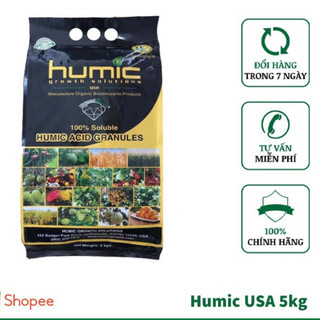 Phân bón hữu cơ sinh học humic acid granules 99% bao 5kg - humic usa 5kg chính hãng hoàng phúc