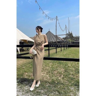 Đầm Maxi Đi Biển SÁT NÁCH CỔ TRÒN CỘT EO ĐẮP TÀ Cực Xinh đi chơi dạo phố DÀI 112 CM