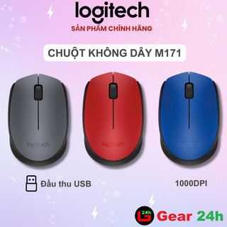 Chuột không dây Logitech M171 (Loại kết nối: Đầu USB 2.4 Ghz)