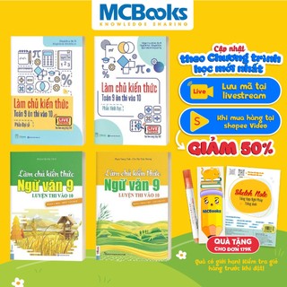 Sách - Combo Làm chủ kiến thức Toán - Ngữ văn 9 ôn thi vào 10 - Tài liệu luyện thi vào 10