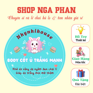 Kt:3cm, combo 500 tem nhựa sữa, tem trong kem body, cốt, trộn