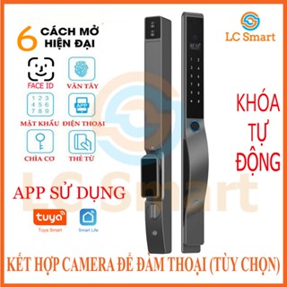 Khóa TỰ ĐỘNG NHẬN DIỆN KHUÔNG MẶT + vân tay LC-X6 dành cho cửa nhôm xingfa App Tuya