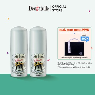 Combo 2 Lăn Khử Mùi Đá Khoáng Dạng Sáp Cho Nam Deonatulle Soft Stone Double Non-Menthol For Men 20G