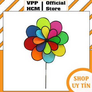 [Hỏa Tốc] Chong Chóng Vải 7 Màu Cầu Vồng 2 Tầng 8 Cánh Đường Kính 30/50 Cm Giúp Trang Trí Xe Trà Sữa, Cà Phê