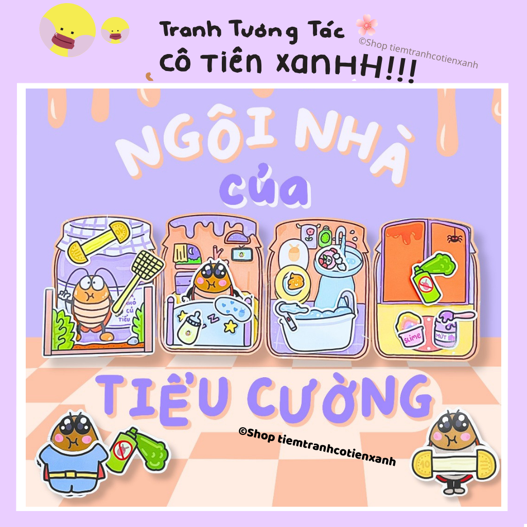 NUÔI TIỂU CƯỜNG , hơn 40 bộ tranh tương tác Cô Tiên Xanh Tóp Tóp