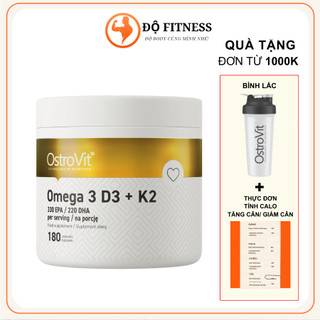 Dầu Cá Omega 3 Vitamin D3 + K2 Ostrovit (90 viên) bổ sung dưỡng chất cần thiết cho cơ thể phát triển cơ bắp, xương khớp.