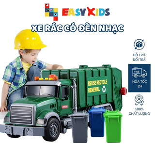 Xe rác đồ chơi, xe chở rác đổ rác cỡ lớn toystar cho bé có đèn nhạc