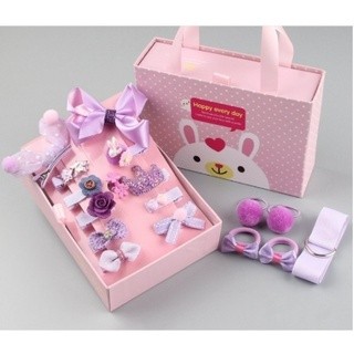 Set cột tóc 18 món siêu đáng yêu dành cho các bé gái-Bộ cột tóc 18 chi tiết nhiều màu cho các bé