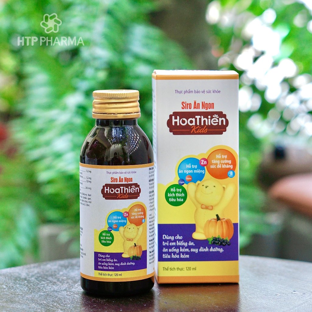Siro ăn ngon Hoa Thiên chai 120ml giúp bé ăn ngon, hổ trợ phát triển trí não, tăng sức đề kháng của bé