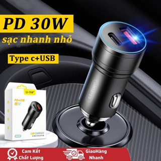 Tẩu Sạc Nhanh Ô Tô 30W Nhanh Trong Xe Hơi 2 Cổng Type-C/USB đa năng tẩu sạc nhanh ô tô cho iP xiaomi huawei oppo