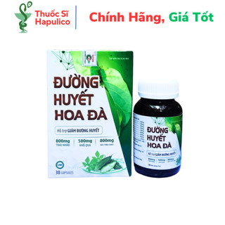  Viên uống tiểu đường ĐƯỜNG HUYẾT HOA ĐÀ Hỗ trợ giảm đường huyết,,ổn định huyết áp - Hộp 30 viên 
