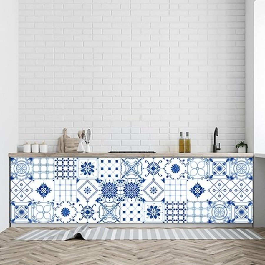 [HCM] Decal dán tường gạch bông - Giấy dán tường gạch bông hoa văn - Decal gạch bông giá xưởng