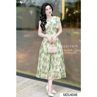  MDU4046 Váy thiết kế thanh lịch và sang trọng với chất Tơ Hàn mềm mịn, cao cấp, nhẹ nhàng