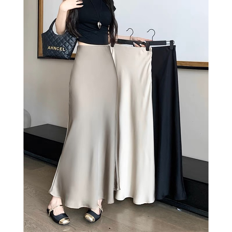 Chân váy lụa đuôi cá màu basic dáng dài chất mềm mịn sang chảnh thanh lịch SELYY CV202 | BigBuy360 - bigbuy360.vn